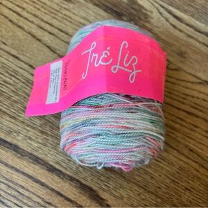 Yarn Tré Liz Fingering Gray Speckle Pastel Rainbow 100% Superwash BFL Wool NWT
